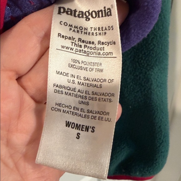 Synchilla Snap T Fleece Full Zip green purple pink  Jacket Retro small - Picture 4 of 5